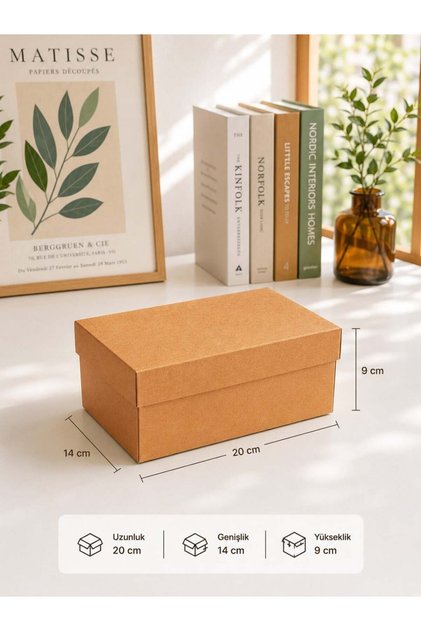 Kraft Kutu Karton Hediye Kutusu 14X20X9 cm