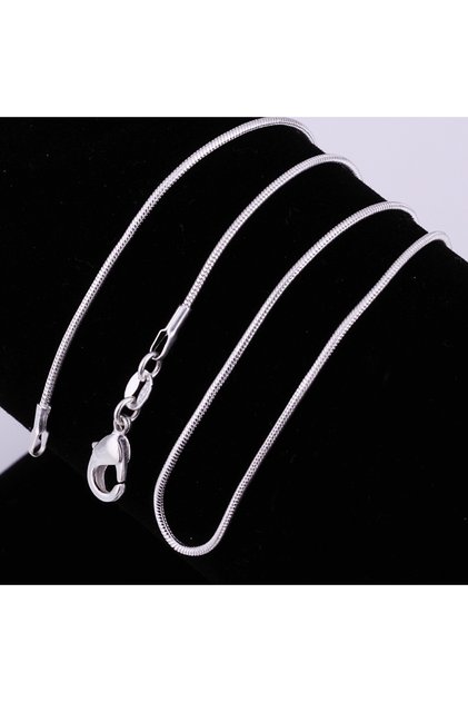 55cm 1MM 45-60cm 925 Silver 1MM/2MM/3MM solid Snake Chain Necklace For Men Women Fashion Jewelry for