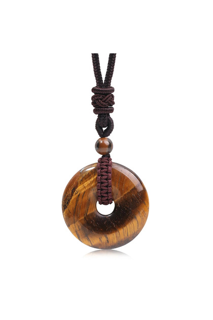 Tiger eye stone Natural Stone Amethyst Tiger's Eye Necklace Pendant Fashionable Men's and Women's Ne