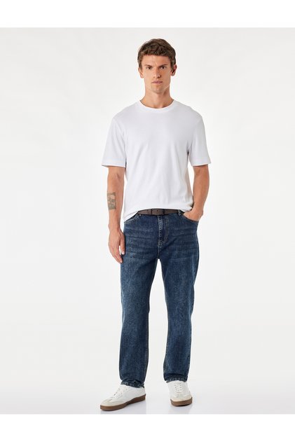 Normal Bel Cepli Pamuklu Tapered Fit Jean Pantolon - Joe Jean