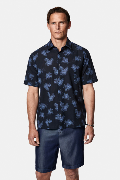Short Sleeve Boxy Fit Printed 100% Cotton Sports Shirt
