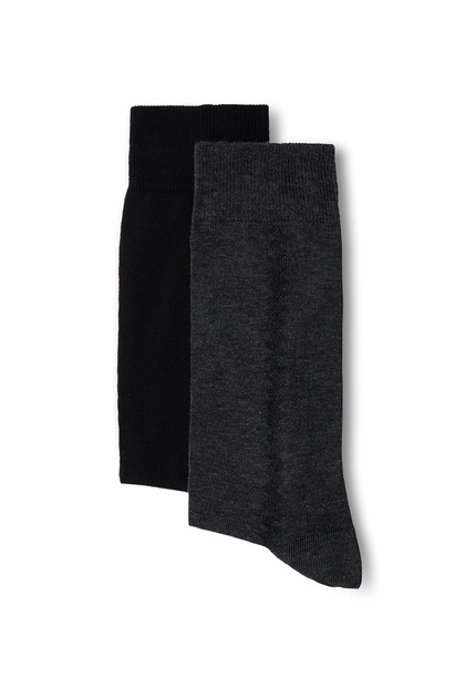Set of 2 Cotton Lycra Flexible Patterned Thin Socks
