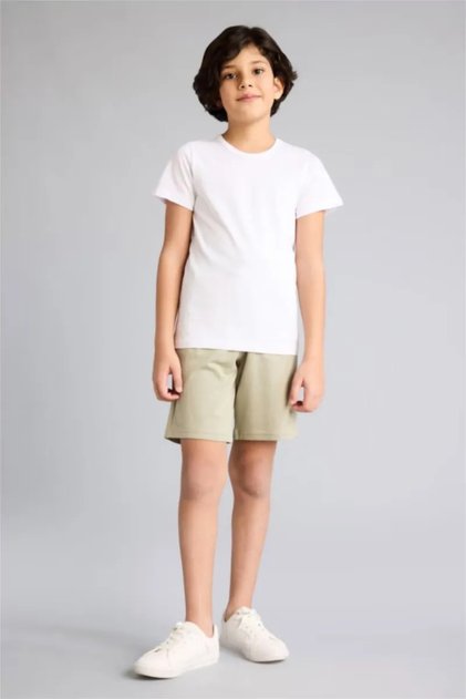 100% Cotton Elastic Waist Basic Shorts for Boys B5867A826Sm