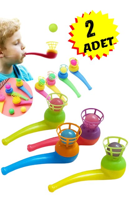 2Pcs Saxophone Ball Blowing Game Party Favor Educational Balance Skill Stress Relief Toy Popit Pipette Breath Ball Bounce Lift Game