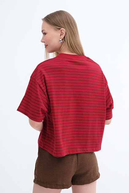 Addax Köpek Baskılı Çizgili T-shirt P10676 - Fiyatı, Yorumları