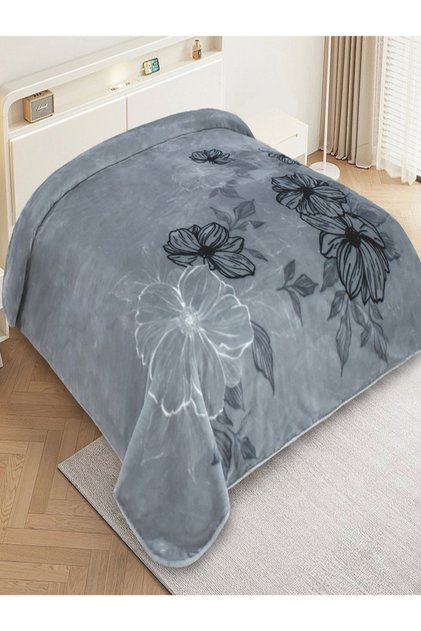 Printed Blanket King 220X240Cm 625Gsm - Hiba Dk.Grey