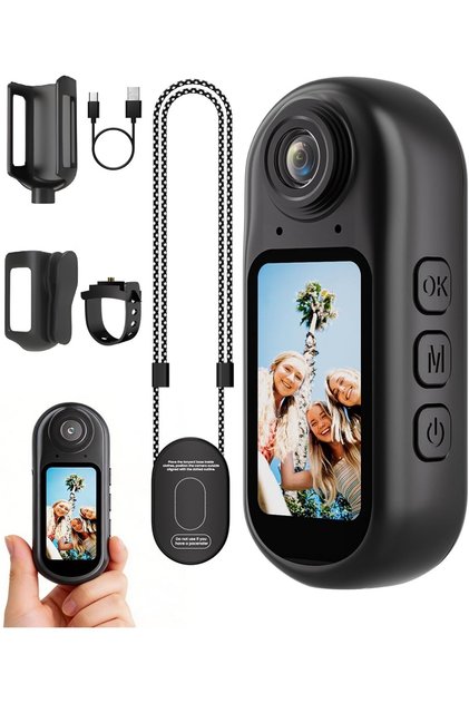 Камера за тяло 4K Ultra HD, WiFi, 60 кадъра в секунда, 1.5-инчов LCD екран, 125° широкоъгълен обектив, Видео резолюция 3840*2160, Фото резолюция 4000 × 2992, Магнитно закрепване, 500mAh батерия, Черен