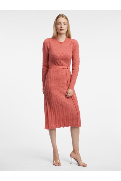 Femei cărămizite& # 039;s rochie pulover cu amestec de lână