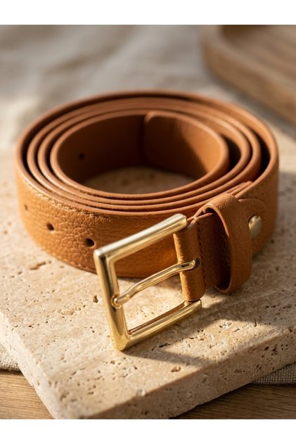 100% Genuine Buffalo Leather 3 cm Double Layer Women's Belt