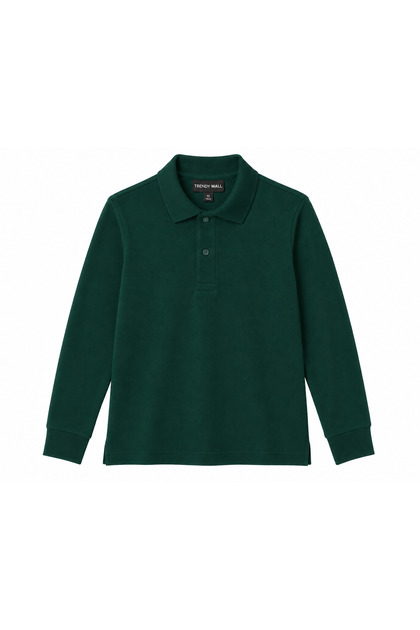 Polo Collar Plain School Green Lakos (Jersey)