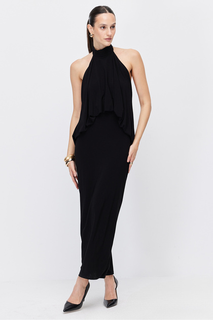 PAULMARK Women's Halter Neck Flowy Maxi Dress- Trendyol PAULMARK Women's Halter Neck Flowy Maxi Dress- Trendyol