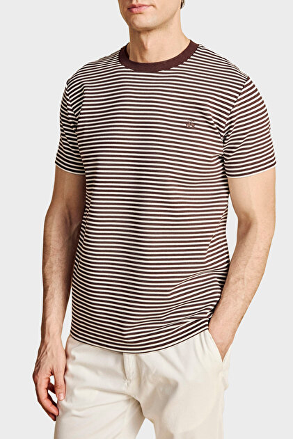Crew Neck Striped T-Shirt Men's t Shirt Bbss26Mts016292