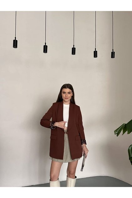 Trending Long Double Fabric Blazer Jacket