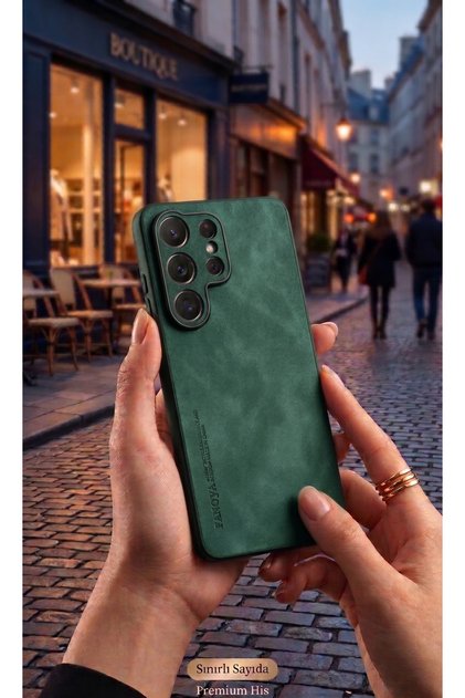 Galaxy S26 Ultra İçin Uyumlu Deri Tasarımlı Elde Kaymaz Sararmaz Tozlanmaz Tpu Kılıf