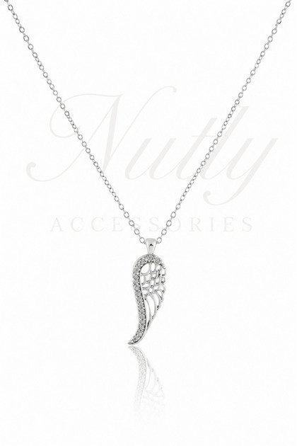 Angel Wing Necklace Women's Zircon Stone Steel Necklace Stylish Minimal Wing Necklace Does Not Tarnish