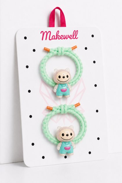 Labubu Designed Set of 2 Colorful Rubber Buckles