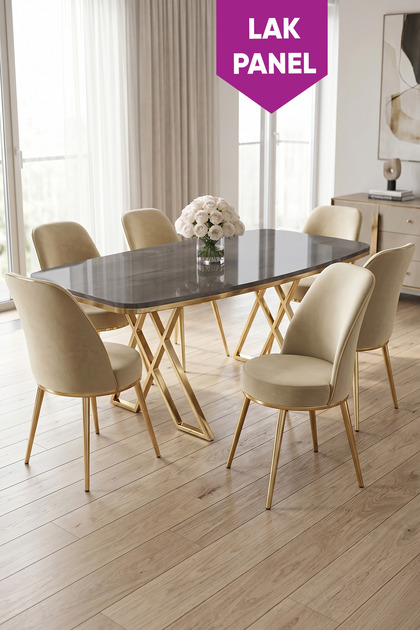 Canisa Pale Serisi 80x132 MDF Açılabilir Beyaz Mutfak Masa Takımı