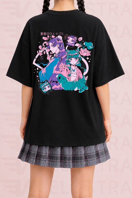 Women's Apothecary Diaries Anime Printed Oversize Crew Neck Cotton Casual Combed Cotton T-Shirt