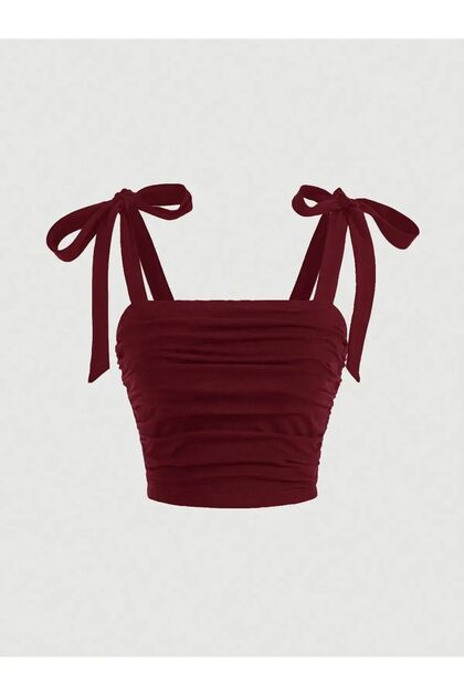Women's Crop Blouse with Shoulder Straps