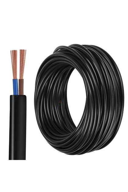 3-Core Electrical Cable, Black PVC Insulated Power Wire, Flexible Copper Conductor (BLACK 3 CORE 30 METER, 1.5MM)