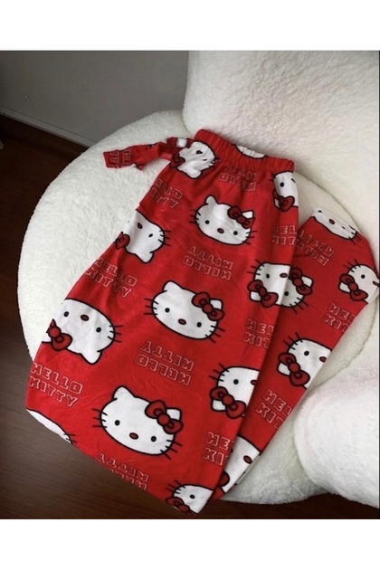 Hello Kitty Cotton Red Pajama Bottoms