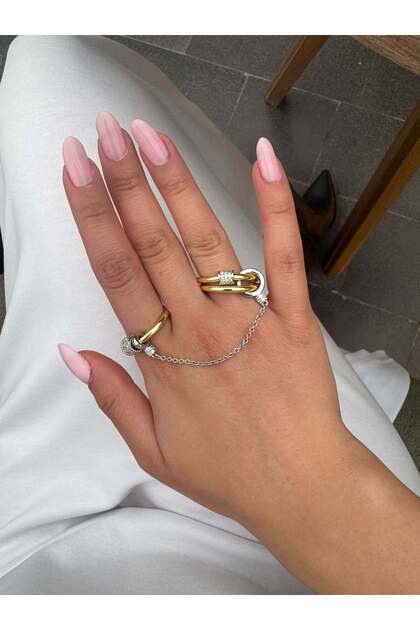 Chain Detail Design Gold Ring