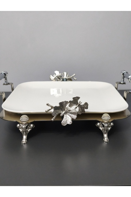 Kare Porcelain Presentation Plate with Foot Detail & Accessories & Special Laser