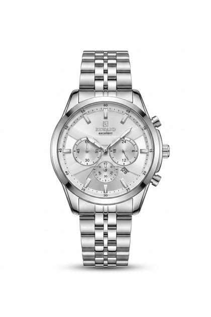 Men's Silver Metal Cord White Dial Calendar Wrist Watch 2 Year Warranty