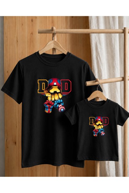 Father-Child Concept Oversize T-Shirt 100% Cotton Pre-Printed T-Shirt (Single Price)