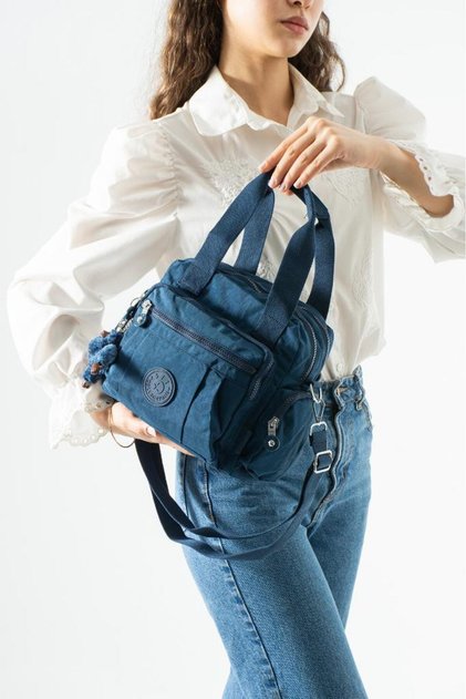 Shoulder Bag with Cross Long Strap, Multi-Pockets, 30*25 Cm, Rainproof Clinker Fabric Handbag