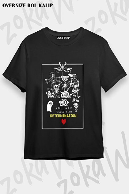 ZOKAWEAR Unisex Oversize Kalıp Undertale Sans Tasarım Baskılı