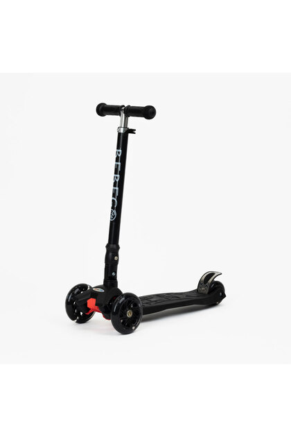 Trotinetă pliabilă WIGO, cu 3 roți și lumini LED, pentru copii, negru