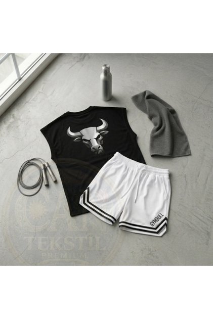 New Season Combed Cotton Athlete Vorteks Shorts 2-Piece Top and Bottom Set