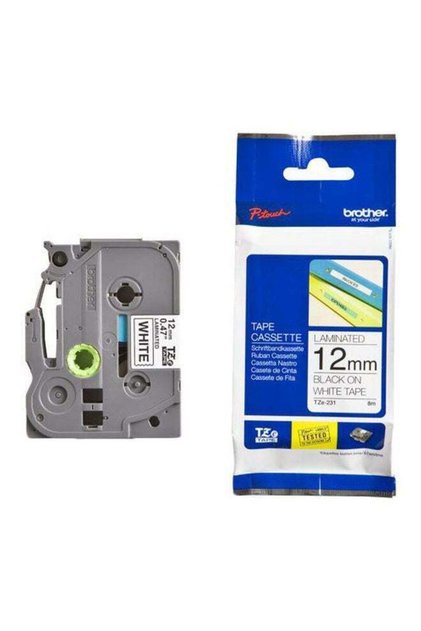 P-Touch Laminated Tape Black/White