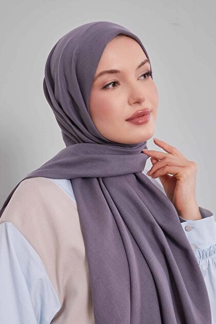 Dark Gray Plain Tencel Shawl