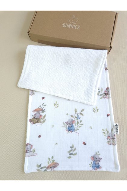 Cotton Muslin Elephant Patterned Shoulder Cloth 20X43 cm Double Layer Towel Supported Baby Shoulder Cover