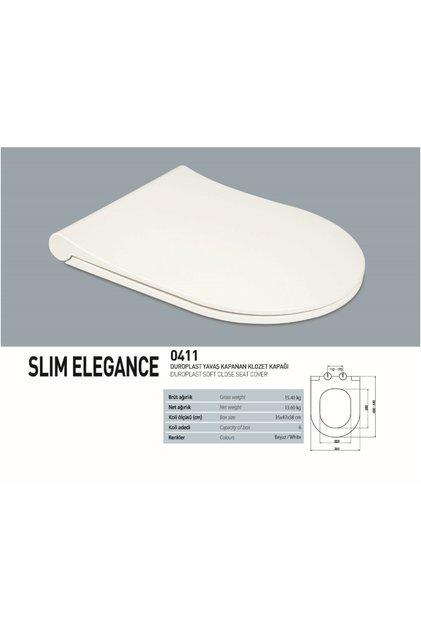 SLIM ELEGANCE DUROPLAST YAVAŞ KAPANAN KLOZET KAPAĞI