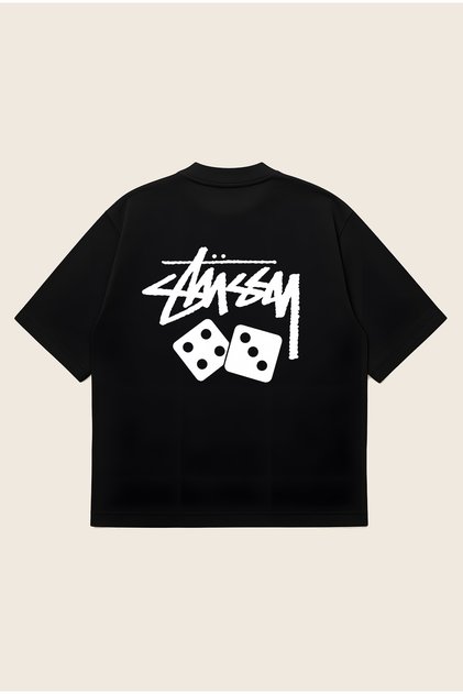 Stussy Zar Printed Oversize Boxy Cut Unisex 100% Cotton Printed Tshirt | Streetwear