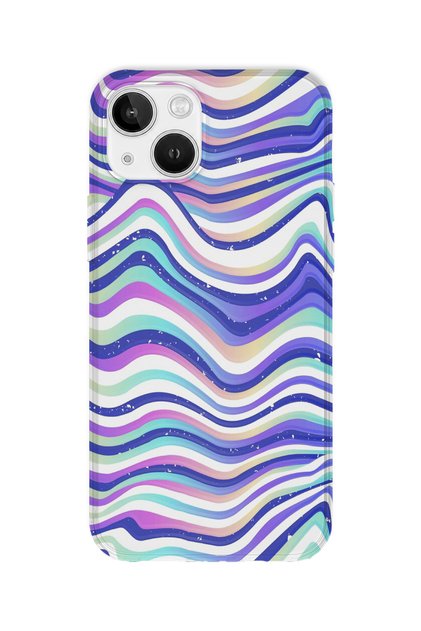 iPhone 15 Compatible Printed Transparent Phone Case | Collection: Colorwave Flux