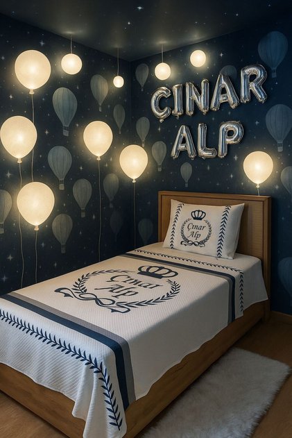 Kişiye Özel, İsimli Sünnet Pike Seti ( Kırlent Kılıfı Hediyeli)