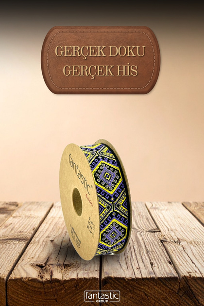 Authentic Turkish Kilim Patterned Jacquard Woven Ribbon 25mm 10 Meters Multi-Colored Ribbon