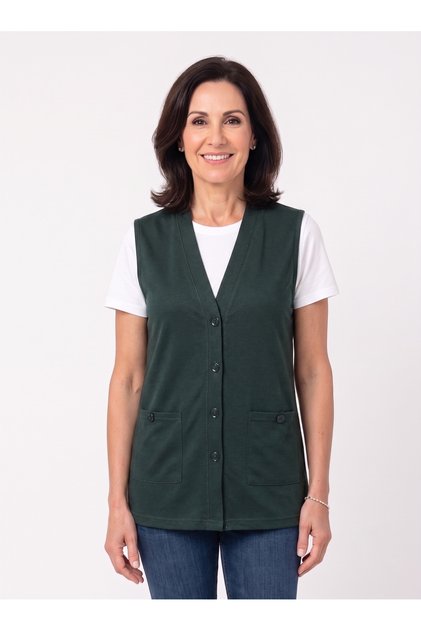 Combed Cotton Buttoned Pocketed Thin Fabric Combed Cotton Slim Fit Vest