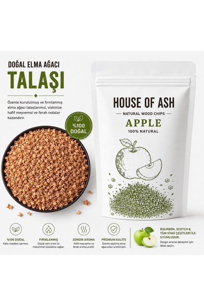 Elma Ağacı Talaşı - Fümeleme Ve Tütsüleme Talaşı - Barbekü Mangal Talaşı - Kokteyl Viski Tütsüleme Talaşı