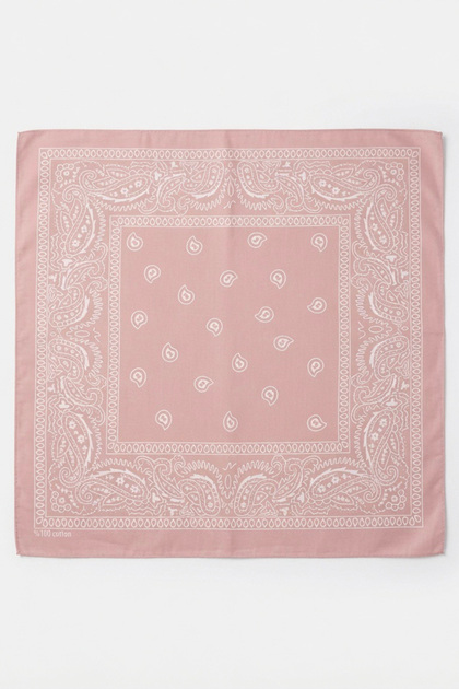 Unisex Powder Pink Shawl Patterned Bandana | Daily Hair Accessory, Neck Gaiter, and Outdoor Scarf