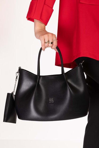 Women's Double Compartment Hand and Shoulder Bag Shb.2228 Black