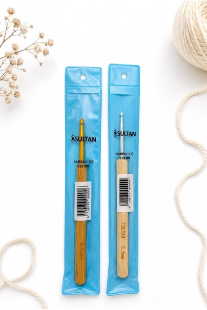 Sultan Bambu 2-Piece Crochet Set - No: 4.5 Gold, 3.5 Silver