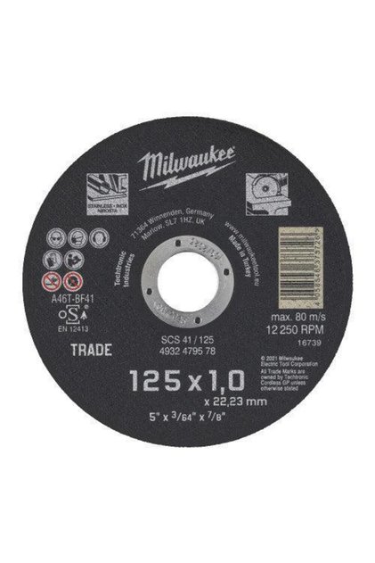 Λειαντικός δίσκος για κοπή μετάλλων SCS 125 x 1.0 x 22.22 χιλ.