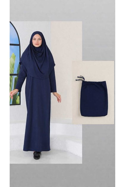 Practical One-Piece Prayer Gown with Head Cover, with Portable Pouch, with Carry Bag