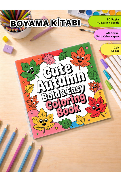 Cute Autumn Coloring Book – 21X20 cm I 40 Visuals I for Children and Adults