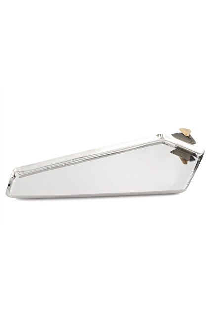 Silver Three Pebbled Geometric Tray 48X24X5Cm